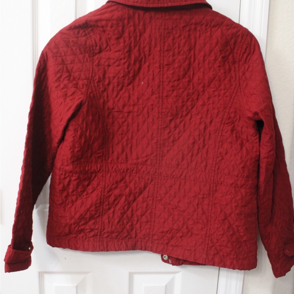 Merona Size M Red Utility Jacket with zipper and snap closure with snap pockets - Picture 7 of 9